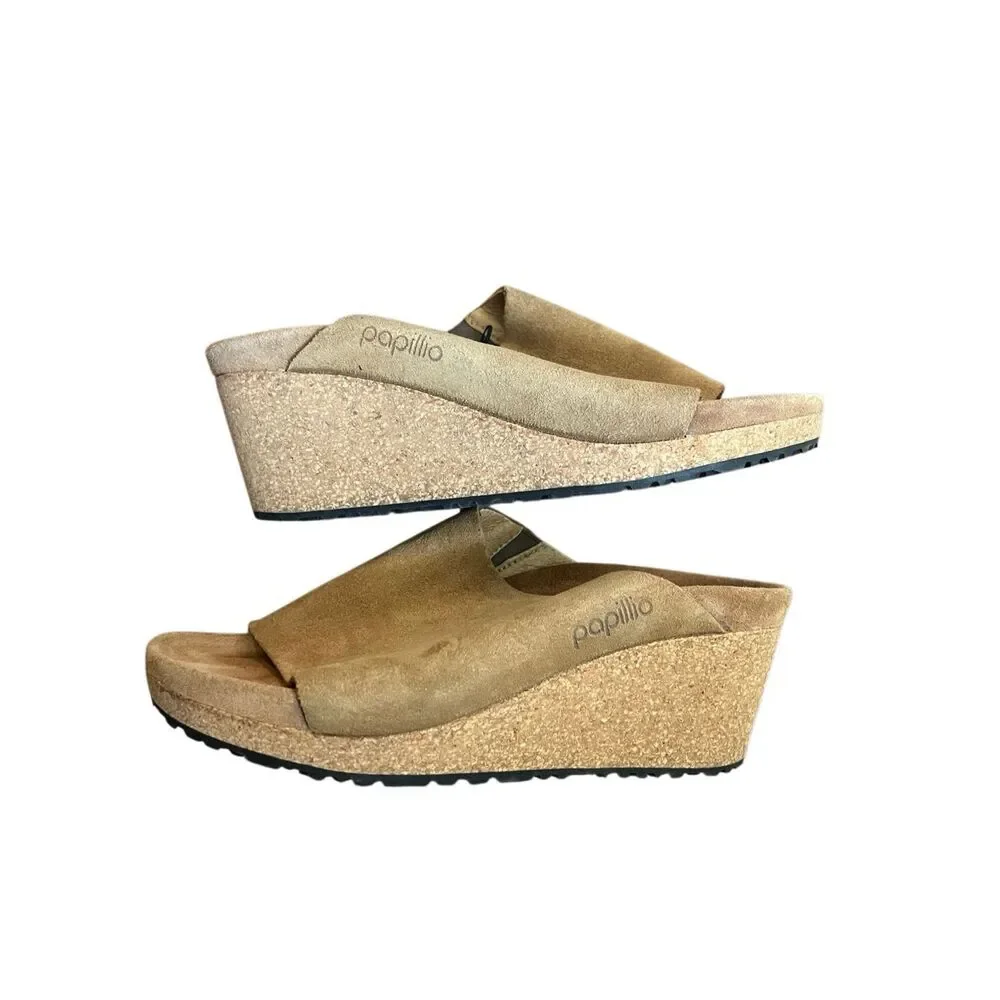 Papillio by Birkenstock Women's Namica Suede Wedge mules slip On Sandals 37/6